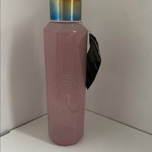Starbucks Pink Bottle with Rainbow Cap